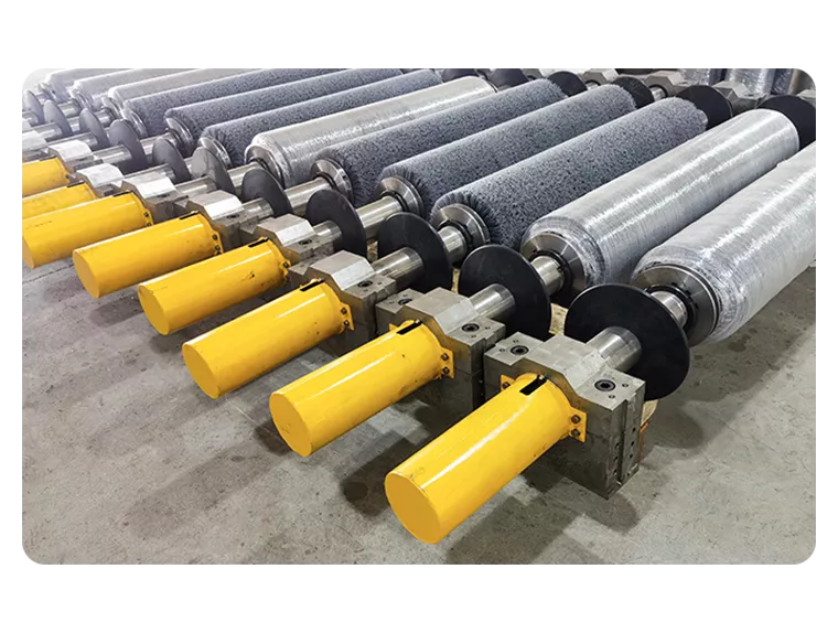 Spiral wound brush roll series